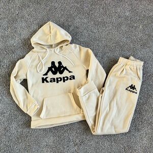 Women’s Kappa Cream Hoodie Sweatshirt & Sweatpants Set Size Small